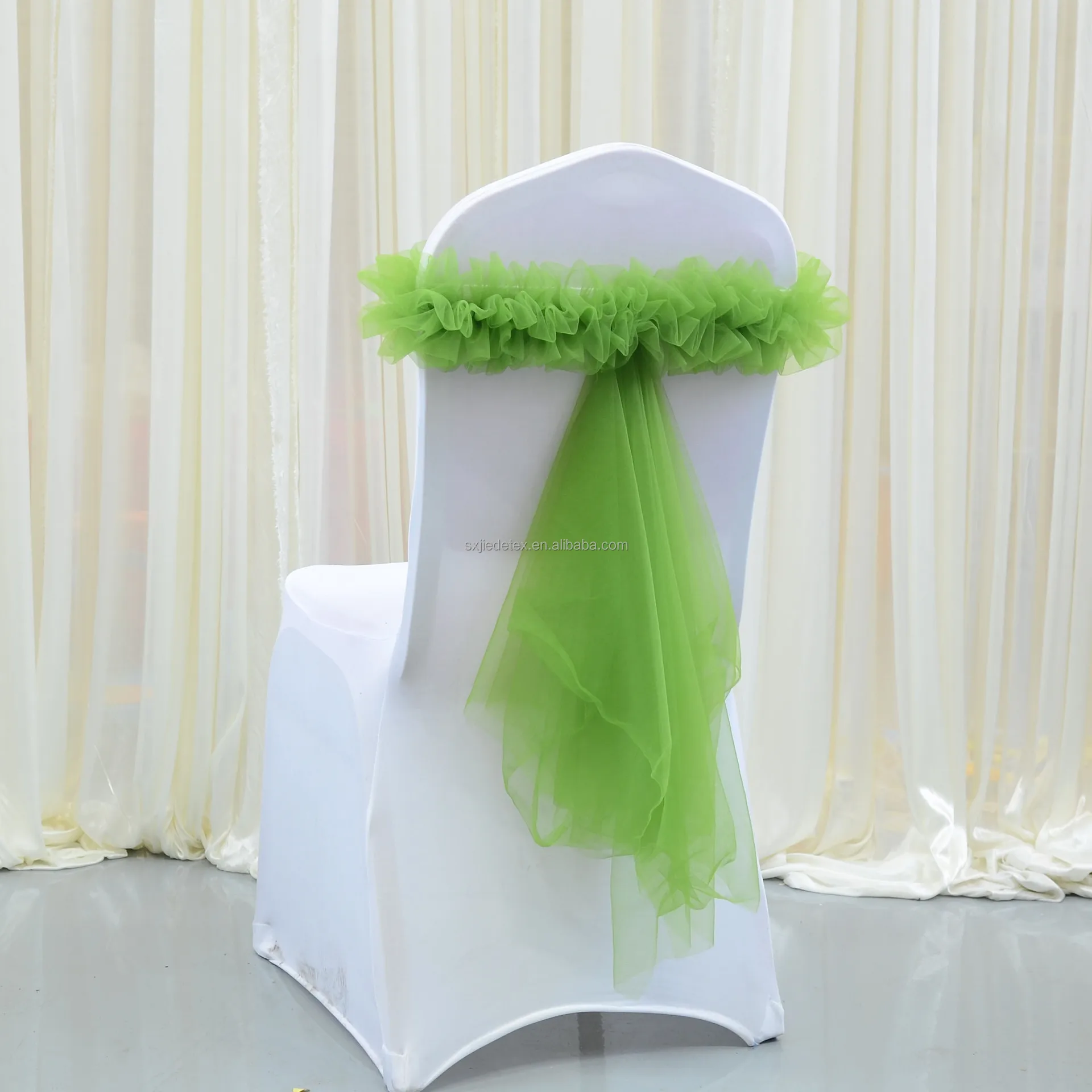 Elegant Nylon Tulle Solid Color Elastic Universal Wedding Happy Birthday Boy Girl Chair Sash