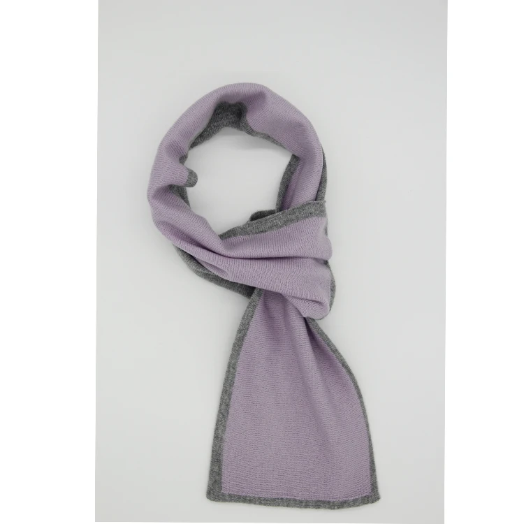 Fashion Ladies Grey Pink Double Sided Warm scarf hijab Elegant Ladies Knitted Scarf custom shawls and scarves