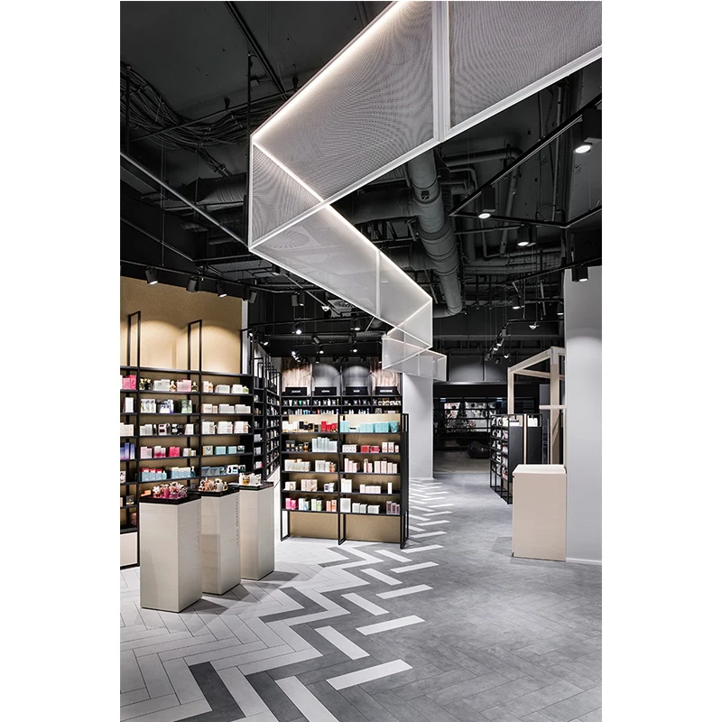 LUX Customized Whole Shop Modern Showroom Shelf Cabinet Furniture Store Retail Pharmacy Shop Interior Design