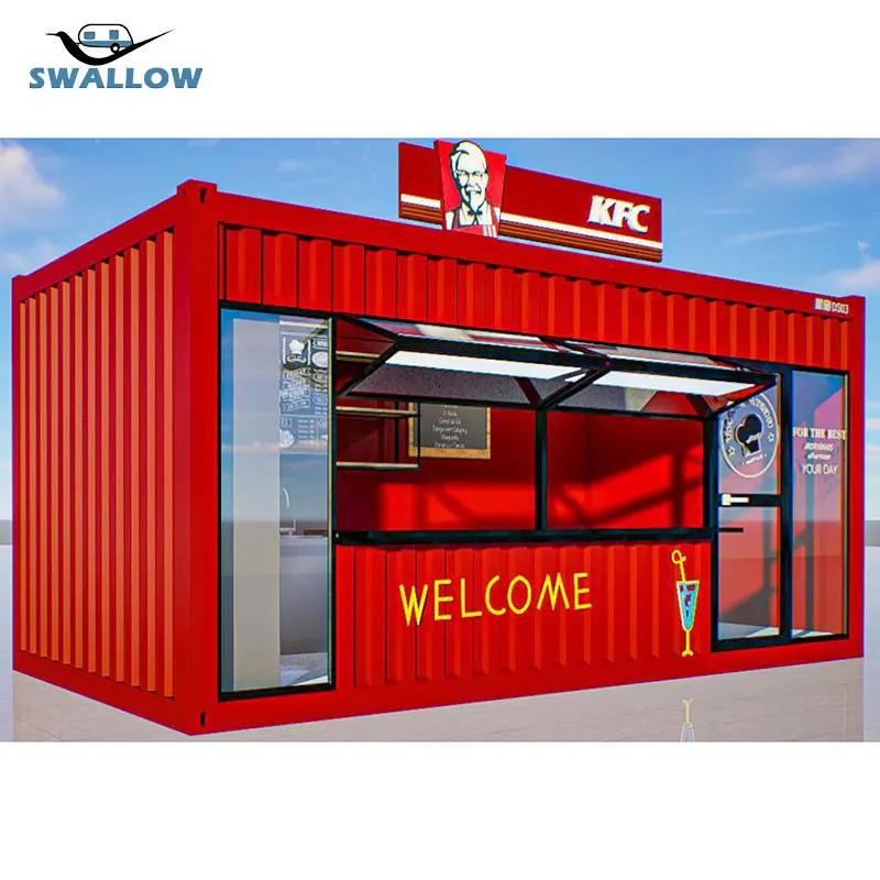 10 футов/20 футов/40 футов мини всплывающий магазин контейнер Кофейня