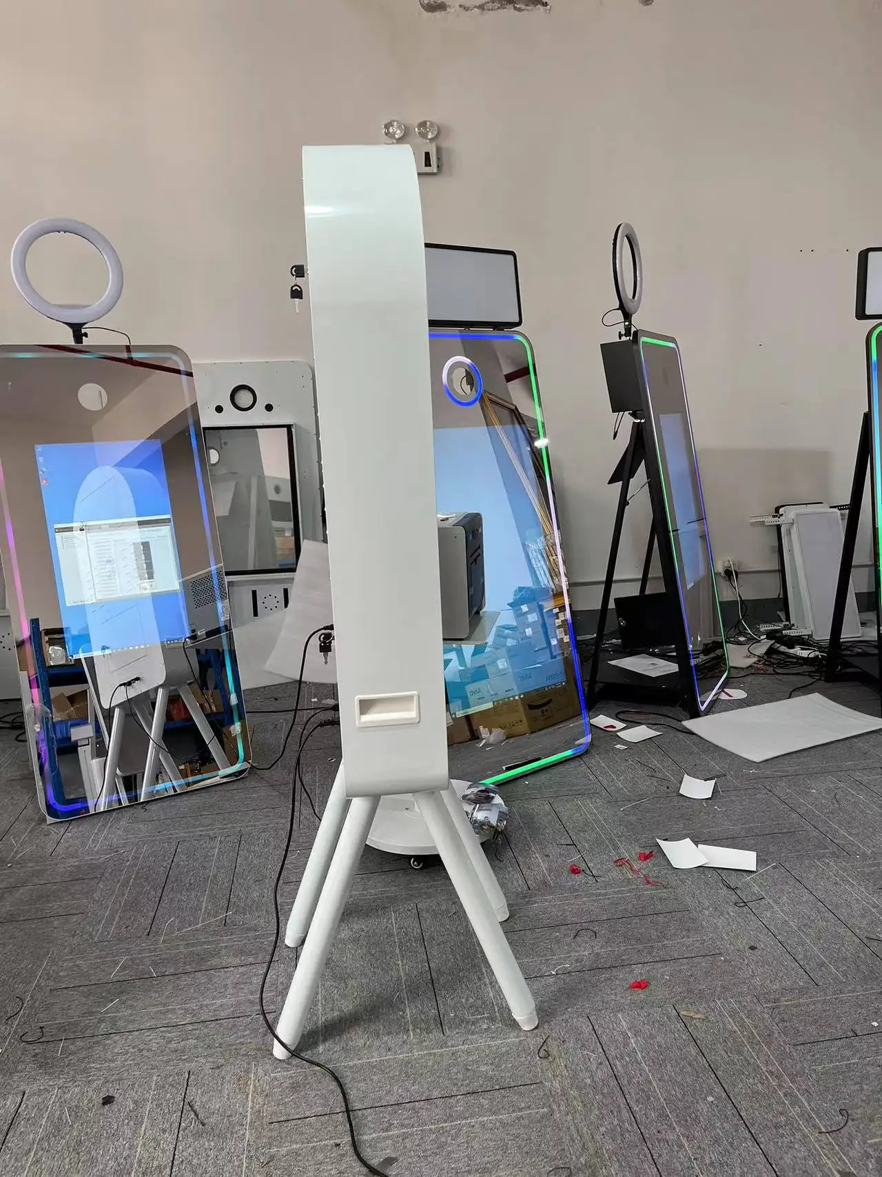 portable mirror photobooth wholesale new large thin selfie magic mirror photo booth touch screen led frame