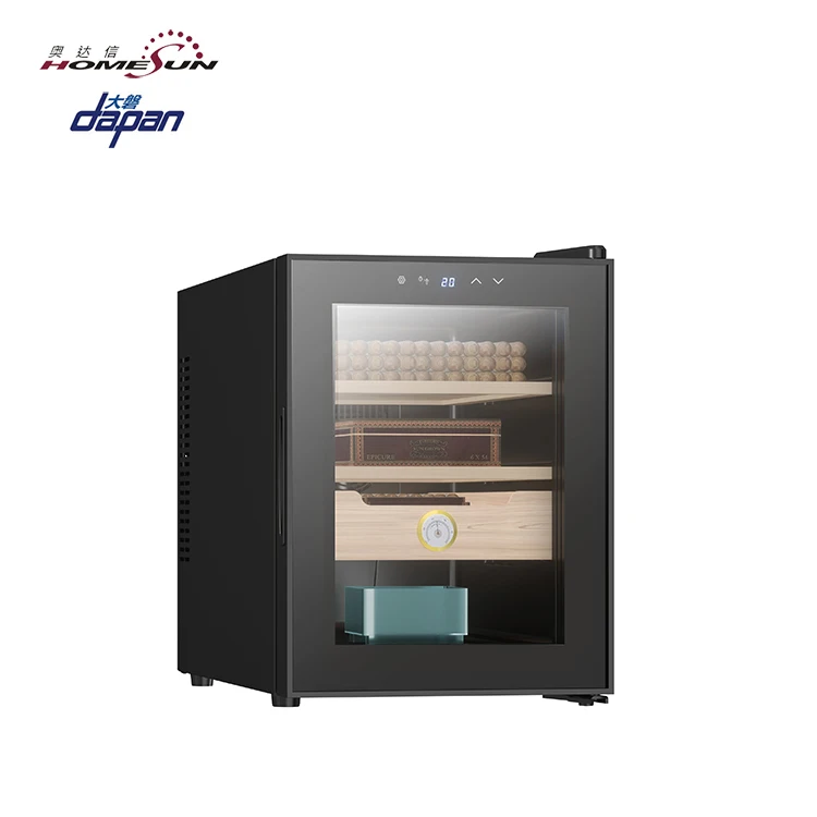 Electric cigar fridge glasses with cigarette storage adjustable metal wooden cigar humidor