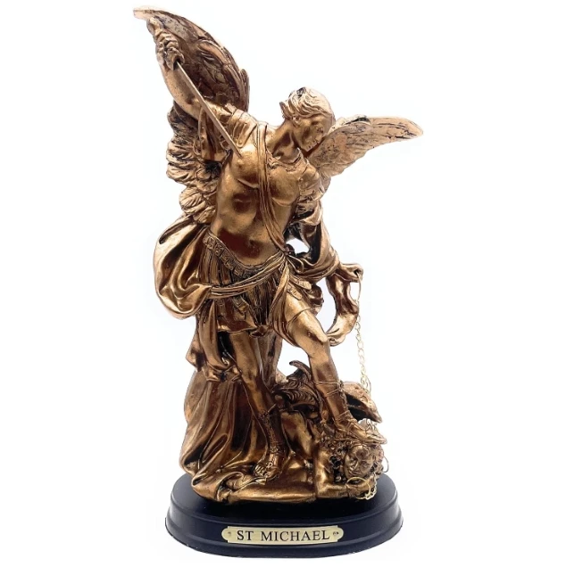 Статуя из смолы St. Michael of SAN Miguel Архангел побеждая статую сатана религиозная статуя