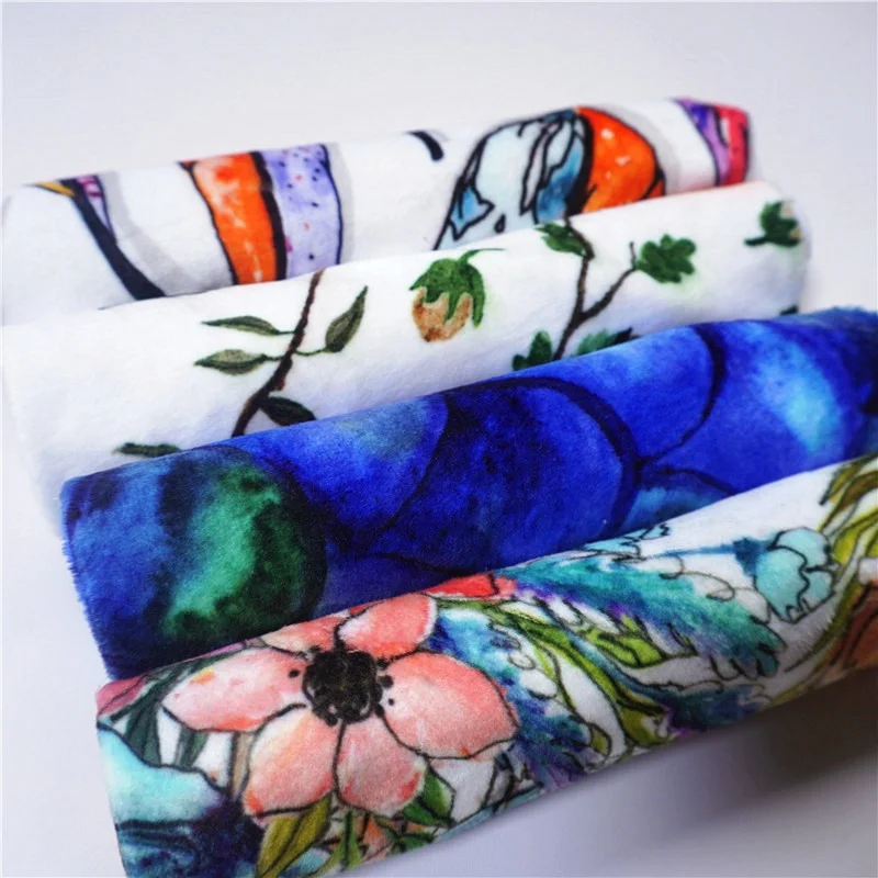 Super soft 4 way stretch custom printing Double Sided minky fabric for baby blanket 240/280/320GSM