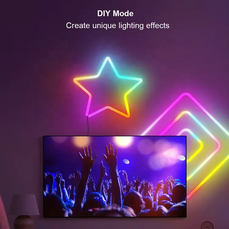16.4FT 333FT 50F Dazzling Colors LED Rope Light with App Remote Control Multiple Modes DIY T RGB IC Neon Lights for Living Room