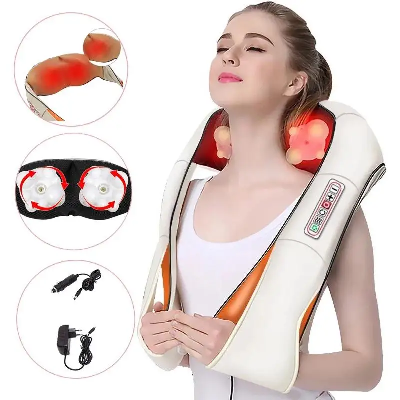 Deep Kneading 3 Speeds Pain Reliedf Heat Shoulder Foot Leg Full Body Muscle Pillow Massager pillow massage