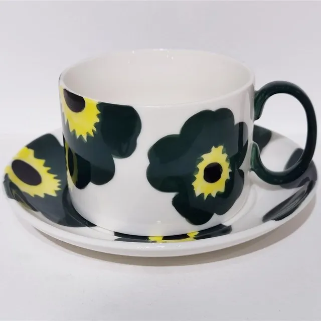 Hand-painted coffee cup underglaze trend coffee cup and saucer Nordic simple mug cup and saucer high-end gift box