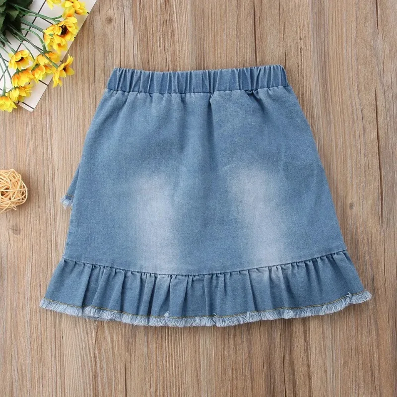2025 Wholesale High Quality Spring Autumn Summer Season Little Kid Girl Mini Irregular Jeans Skirt