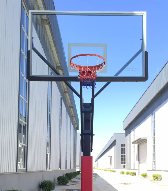 In-Ground Height Adjustable Basketball Hoop Stand with 60 Inch Backboard
