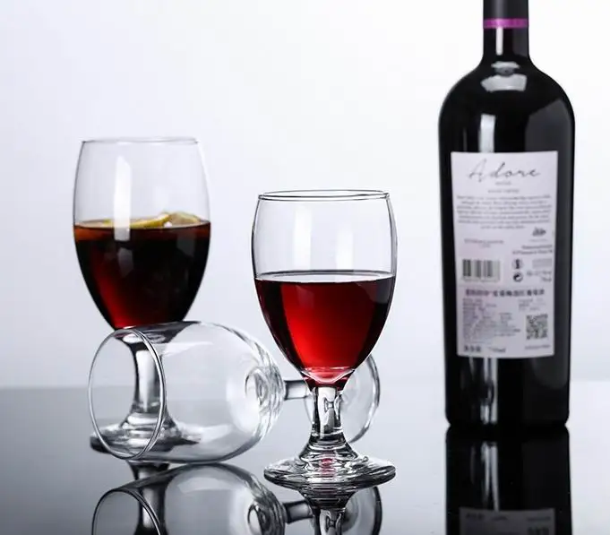 Wholesale 390ml Red Wine Glasses Clear Goblet Footed Juice Drinking Cup Integrated Glass Stemware With Custom Logo 3915