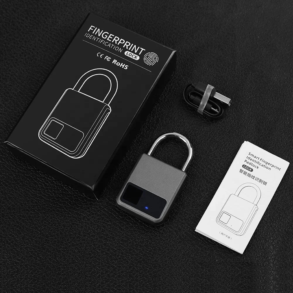  Портативный цинковый сплав смарт замок чемодан на колесиках рюкзак USB перезаряжаемые IP65 водонепроницаемый биометрический сканер отпечатков