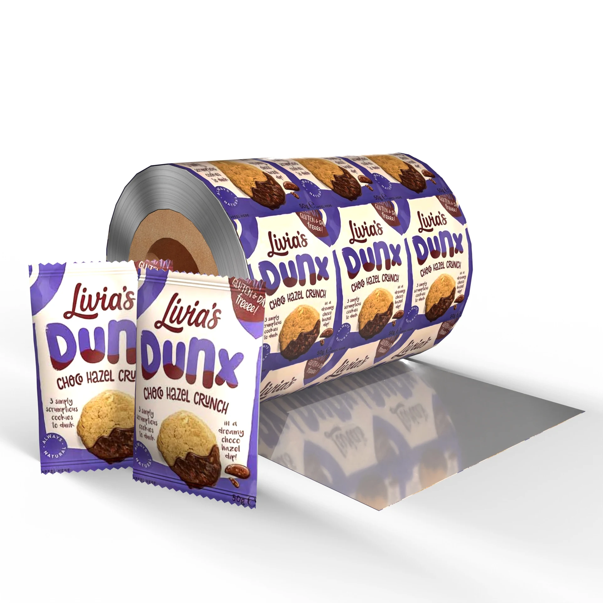 Food Grade Flexible Packaging Film Rolls Custom Printed Moisture Resistant Packaging Rolls Plastic Laminating Film