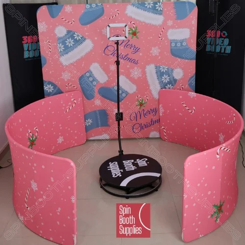 New Design Camera 360 Photo Booth Enclosure Backdrops with Led Light Tension Fabric Exhibition Booth Stands for Party Events