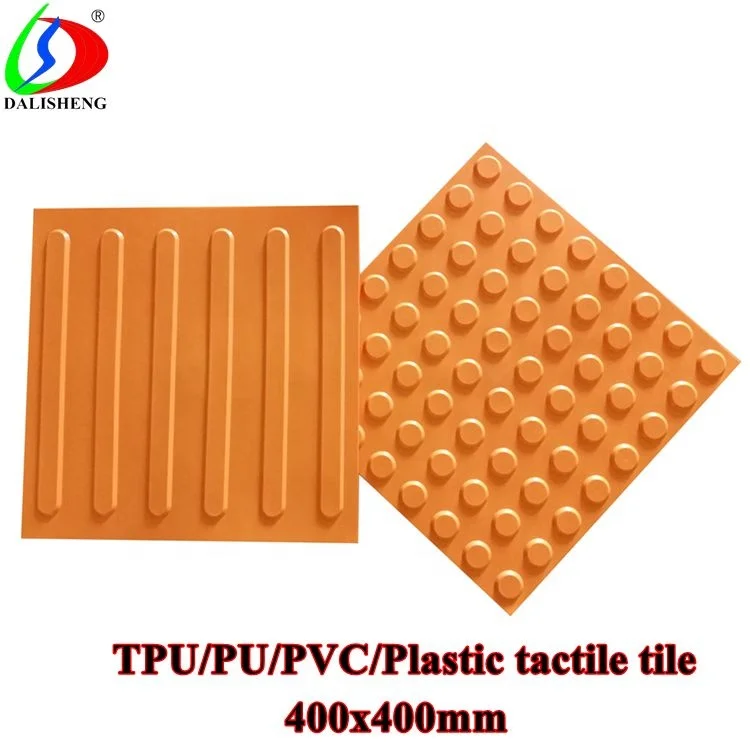 TPU Rubber PVC plastic blind tactile tile warning indicator plate paving,yellow black,gray green blue tactile tile