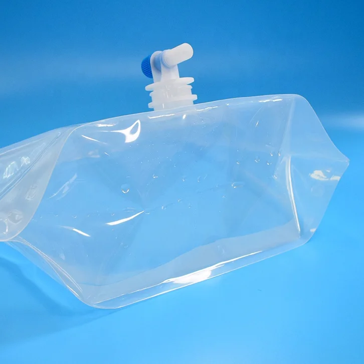 Water Bag with Spigot 10 Liter Drinking Spout Pouch with Tap Big Capacity Collapsible Liquid Packing Bag with Butter