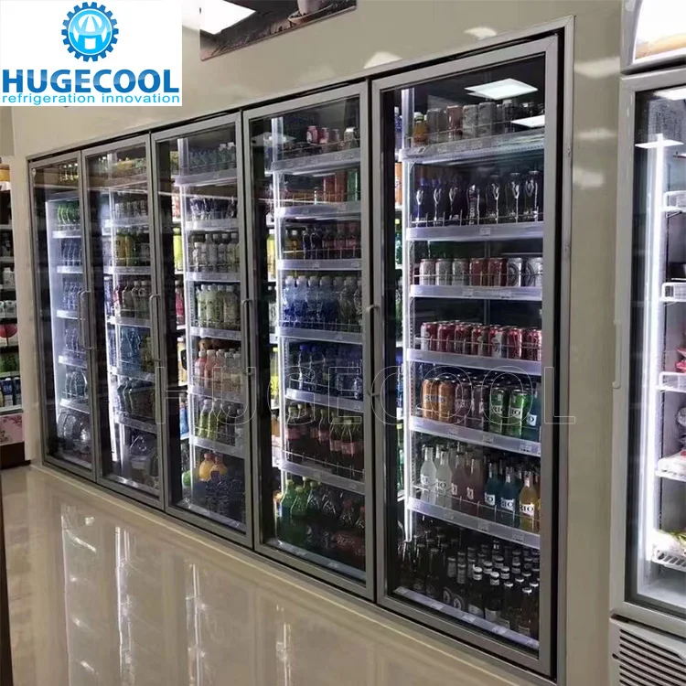 Display walk in freezer with 3 panel argon gas glass door