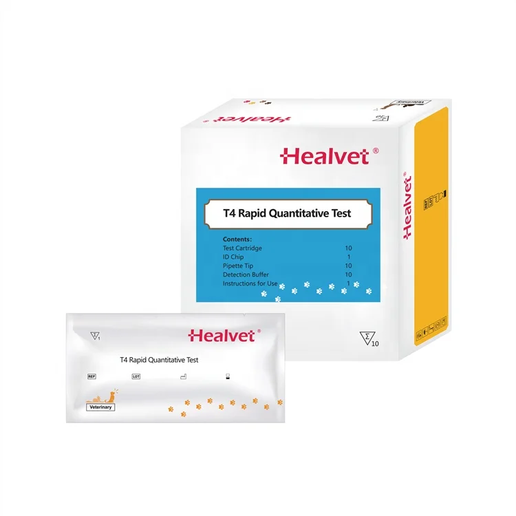 
 Healvet Test Vet T4, хорошее качество, кошачьи/Канальные реагенты, ветеринарные животные, щитоксин, квантичный диагностический тестовый комплект, ПЭТ  