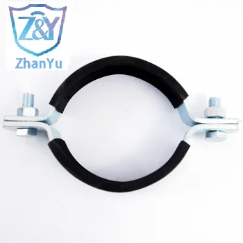 Factory price Heavy Duty Pipe Clamp With Rubber Reinforced Rib