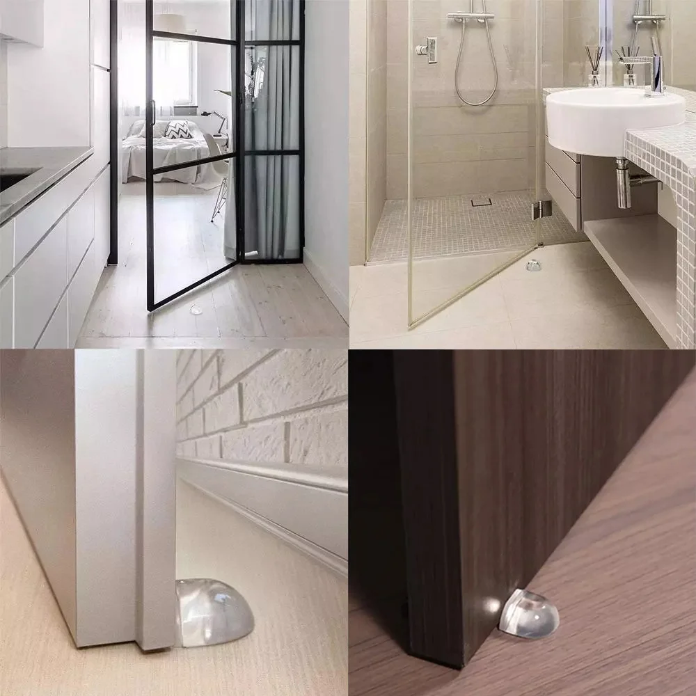 clear washable pu door stop silicone bumper self adhesive door stoppers