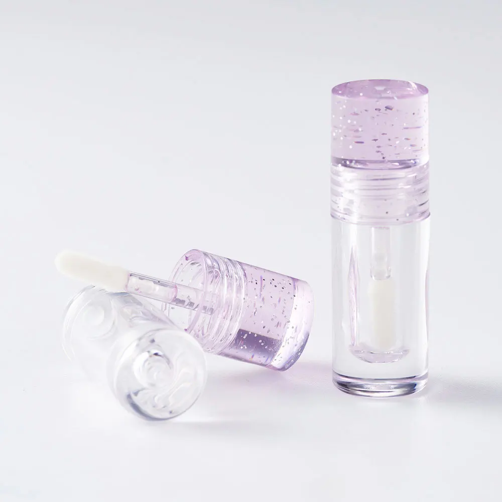 HUIHO Unique Design 1.6ml Lip Gloss Containers Purple DIY Plastic Round Empty Mini Lip Gloss Tube With Private Logo