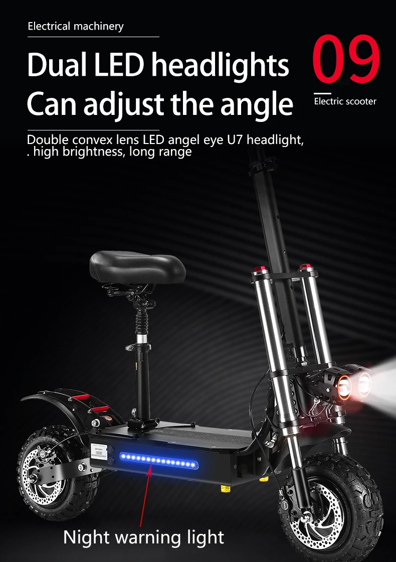 2024 Hot Selling  5600W  Foldable Dual Motor Electric Scooter 85km/h Off-road Tire 18AH Trotinette Electrique 60V For Adults