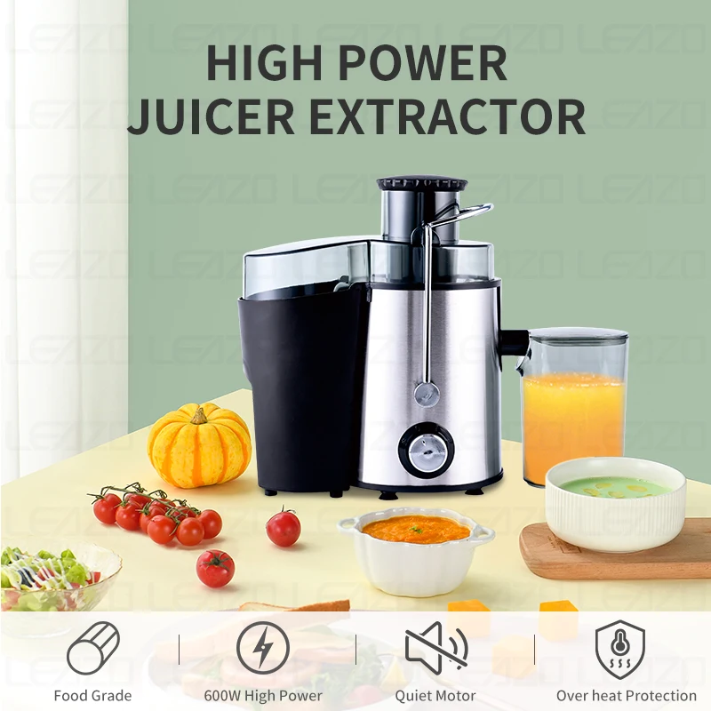 Starlux BPA Free 600W Big Mouth Orange Slow Juicer Cold Press Fruits Vegetables Slow Juicer Extractor Machine