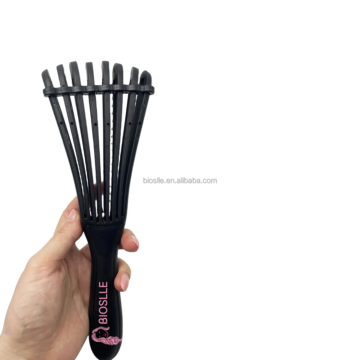 Wholesale Plastic Octopus Eight Rows Black Hair Detangler Brush For Woman Scalp Care Custom Logo Pink Detangling Brushes