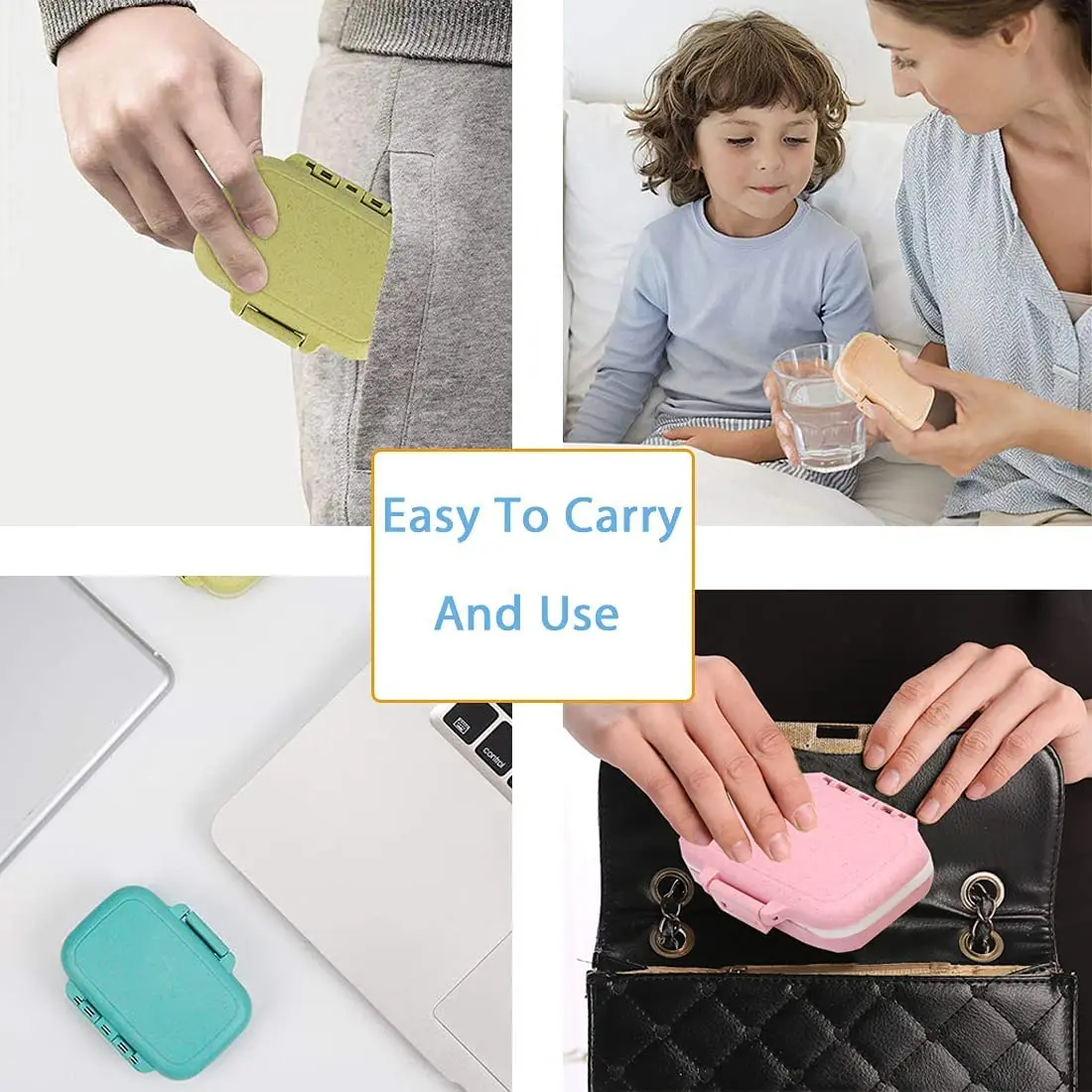 Eco Pill Box Medicine Organizer Waterproof Portable Pill Holder Travel Pill Storage Cases