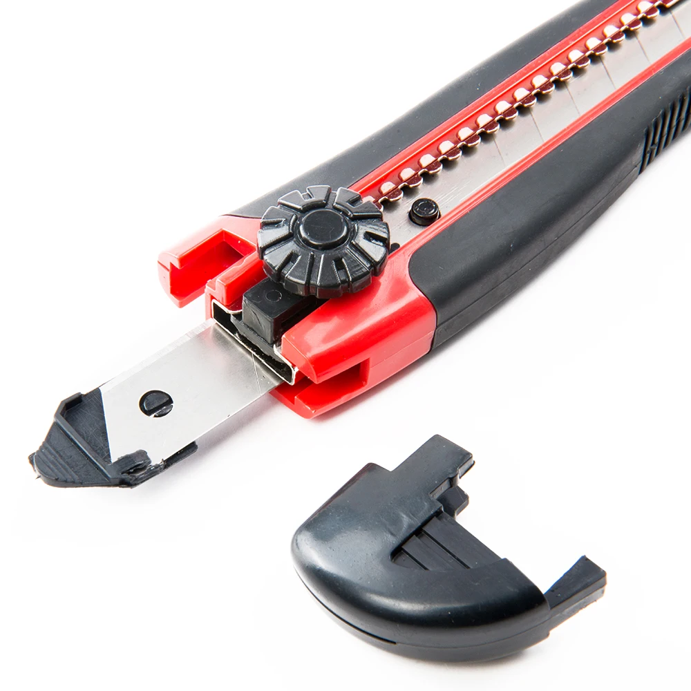 
18mm multi function pocket thumb knob swivel open retractable blade plastic sliding knife paper art office utility cutter knife 