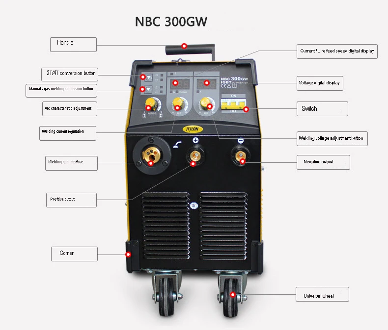 CO2 Gas Shielded Welding Machine 380V Aluminium Mig Welders 300Amp
