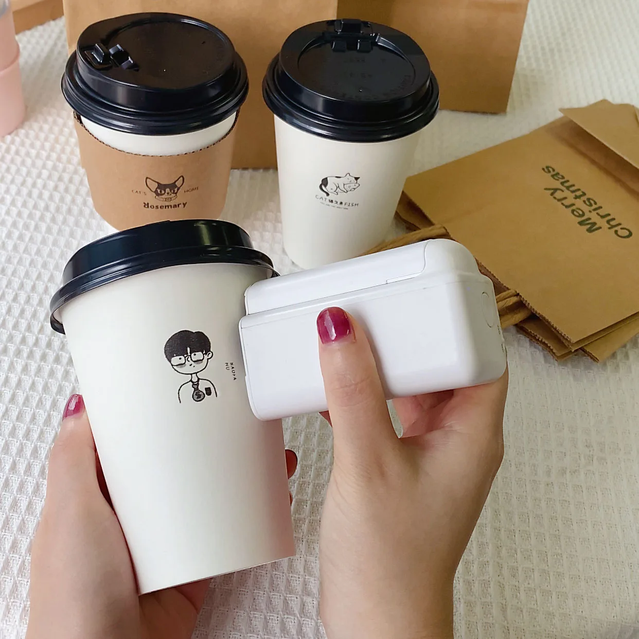 EVEBOT Portable creative handheld printer Printpods Logo For baking bread coffee tray paper towels