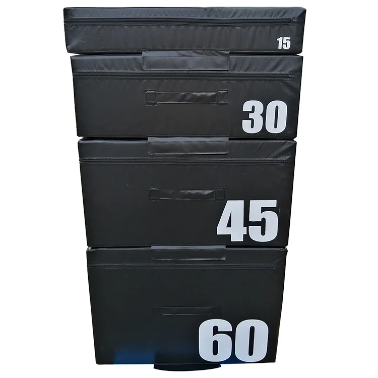Adjustable Height PVC Plyometric Jump Box HIIT Gym Equipment for Fitness Training Soft Foam Jump Box for Jump Training