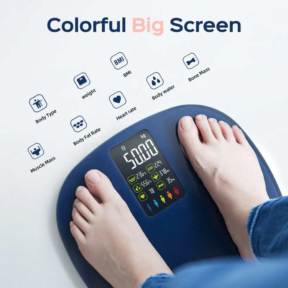 Free OEM Smart Scale Personal Digital Bathroom Scale with Welland New Original Indoor VA Screen Body BMI Heart Rate Scale
