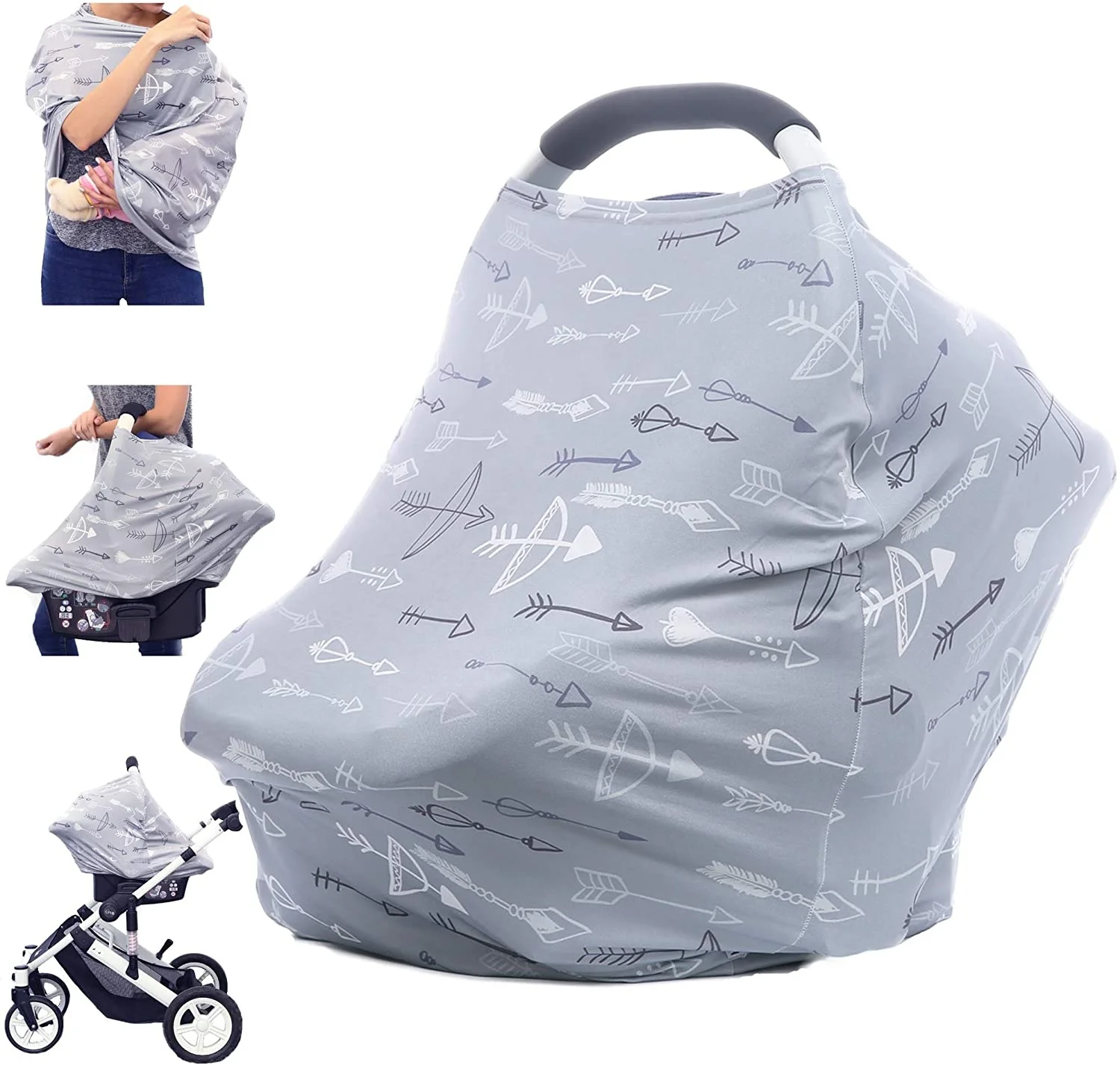 Nursing Scarf Breastfeeding Cover Baby Car Seat OEM Spandex Fabric Pattern Origin For Breast
