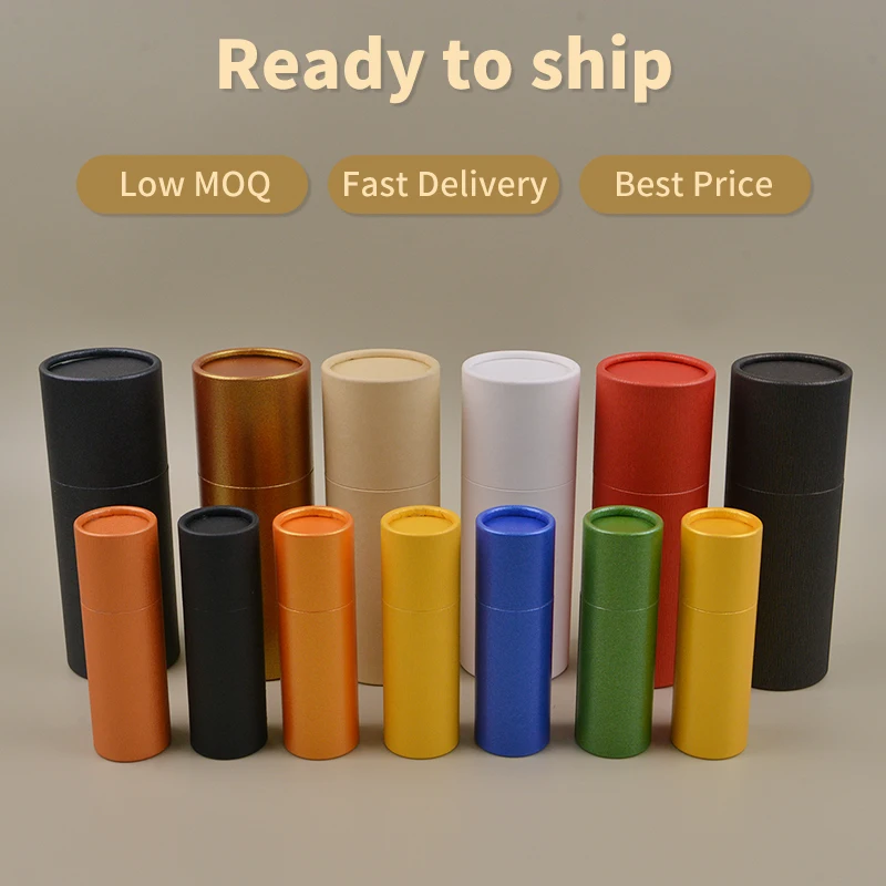 5ml 10ml 15ml 20ml 30ml 50ml 100ml stock perfume essential oil bottle recyclable cylinder tube round cardboard paper tube box
