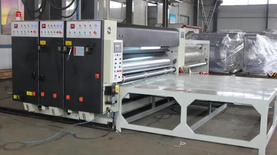 Semi automatic flexo ink carton 4 colors printer slotter die cutter machine