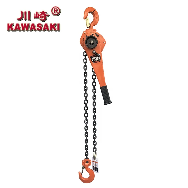 KAWASAKI lever hoist VL  0.75t 1.5t 1.5m to 12 m safety and reliable hand chain block KAWASAKI lever block for lifting