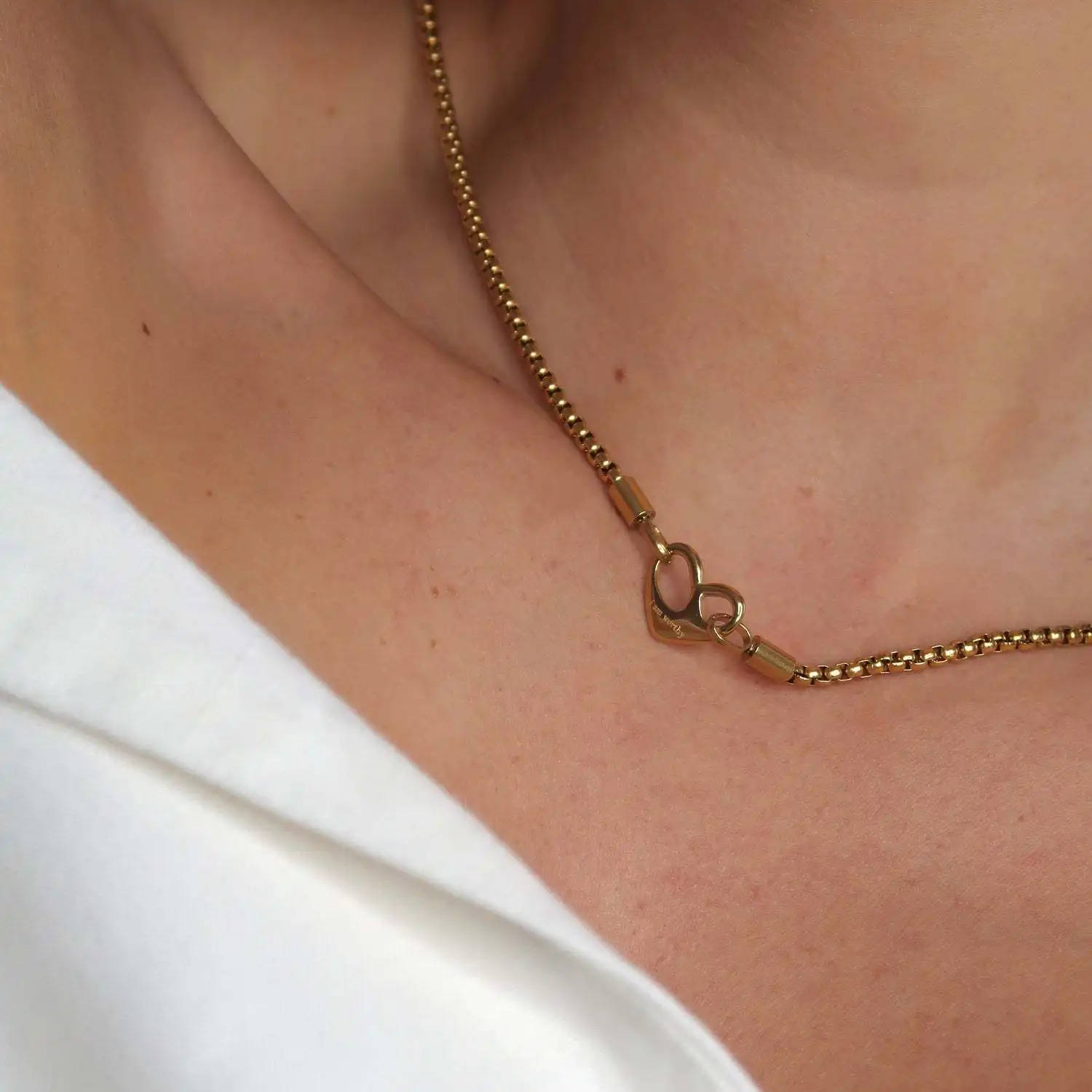 18k Gold Plated Stainless Steel Double Sided Heart Mama Zircon Pendant Asymmetrical Love Necklace Gift Fashion Jewelry for Women