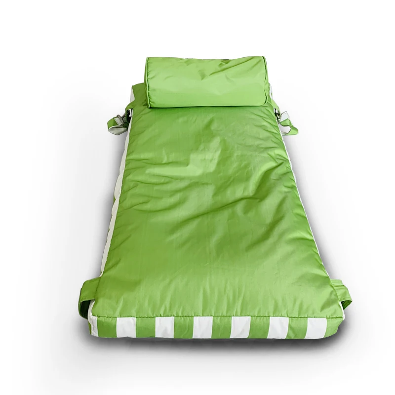 Durable  outdoor use high color fastness Olefin strap bean bag with pillow