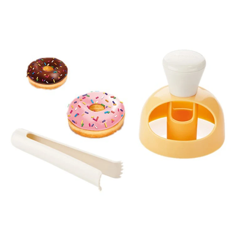 American large doughnut mold with dipping tongs plastic hollow bread mold cake cookie mold