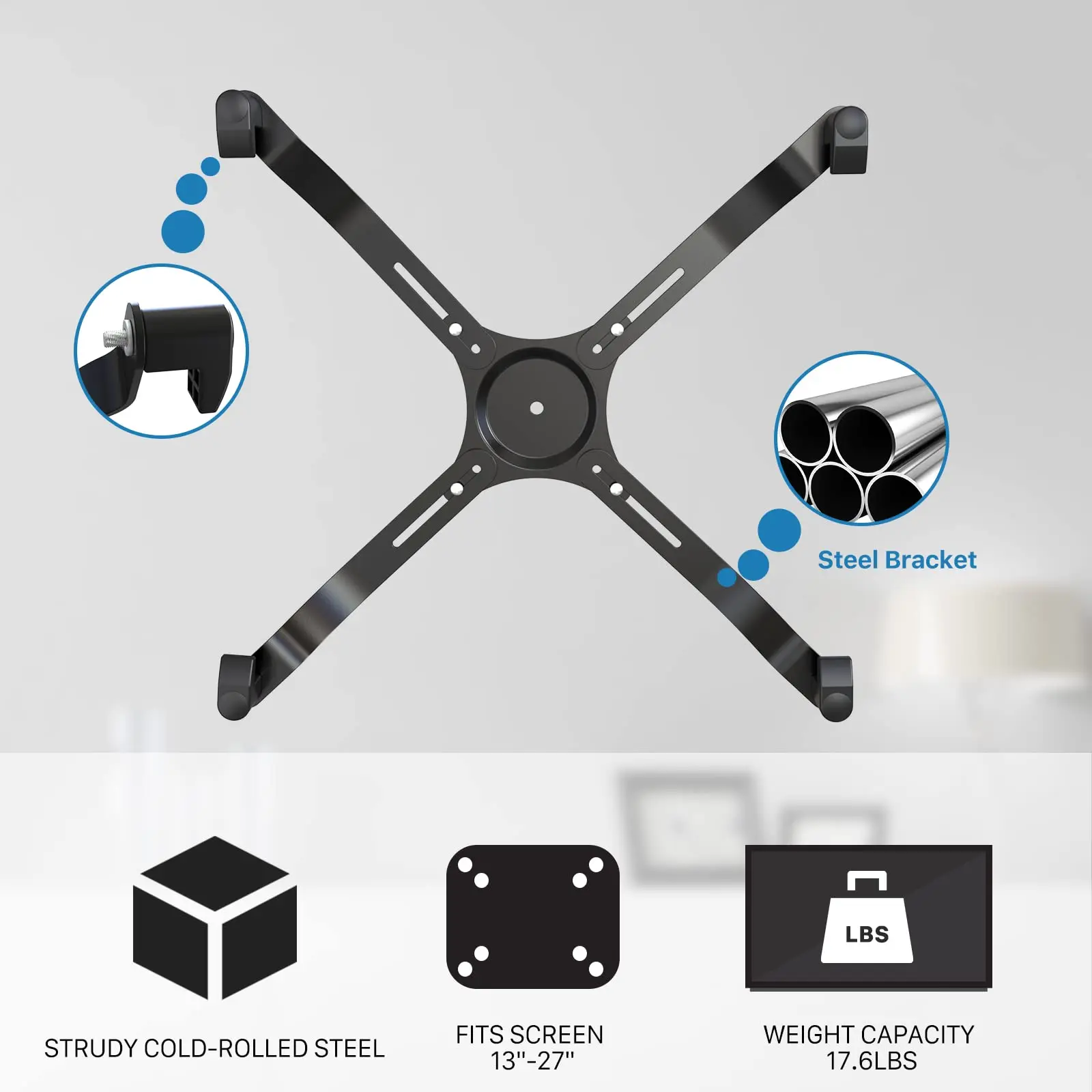 VESA Mount Adapter Fits 13 -27 inch Screens, Monitor Bracket Includes 4 Adjustable Knobs, Suitable for Nonporous Digit Display