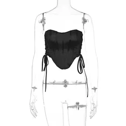 2023 New Stylish Summer Boob Tube Top Women Backless Sexy Corselet Tank Tops Lady Vintage Underbust Corset