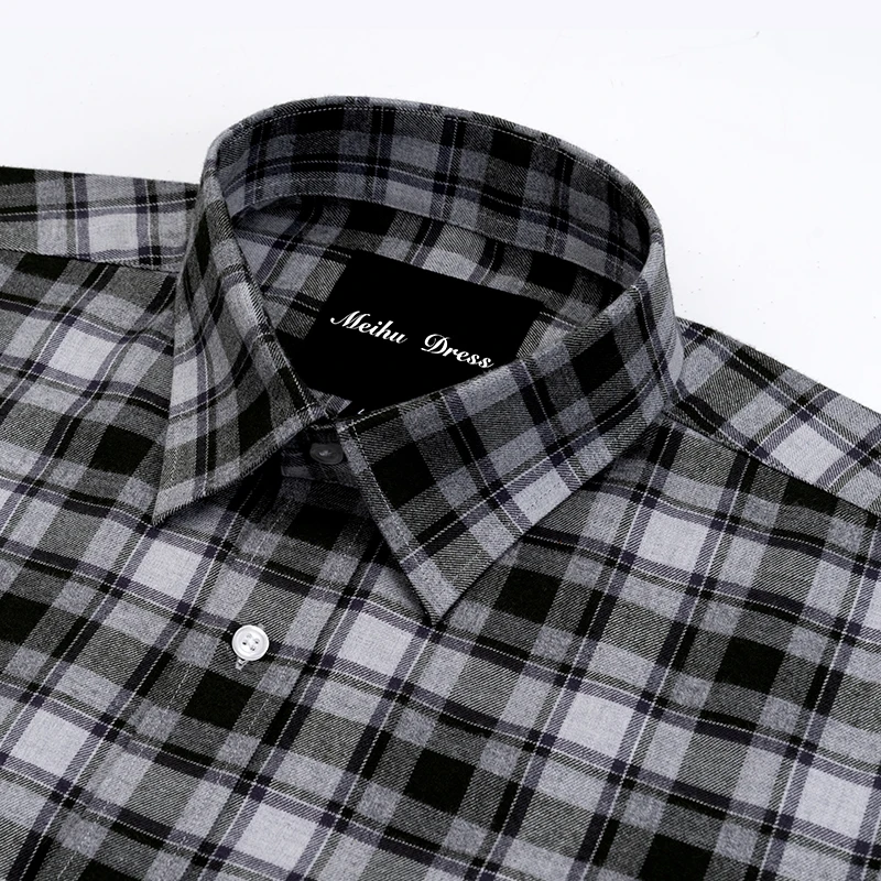 Button up Pocketed Fashion Plaid Flannel Shirts for Men Wholesale Clothing