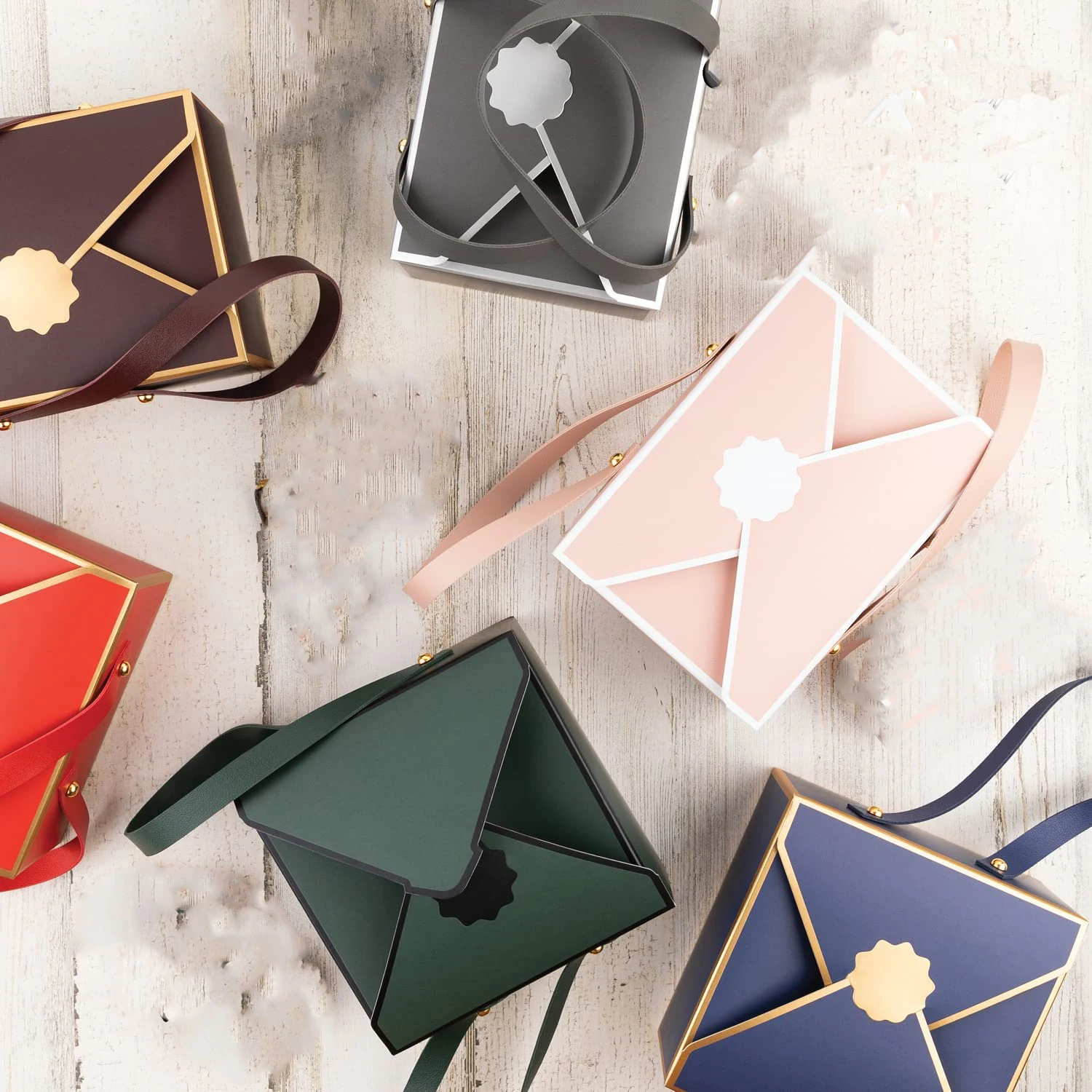 Custom Logo Sticker Easy to Assemble Cookie Jewelry Chocolate Candy Luxury Gift Box with Faux Leather Handle