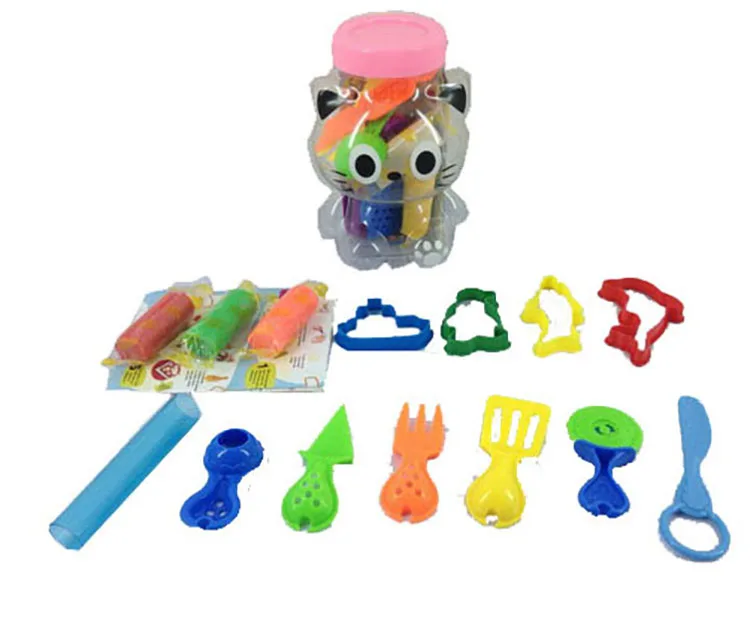 Promotion Toys Dollar Item Toy Mud Set Kitten Bucket Colored Clay