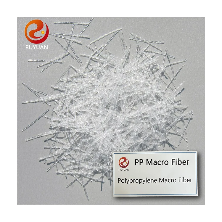 Ruyuan Chemical Engineered Polypropylene Fiber Price Curved Pp Macro Fiber for concrete