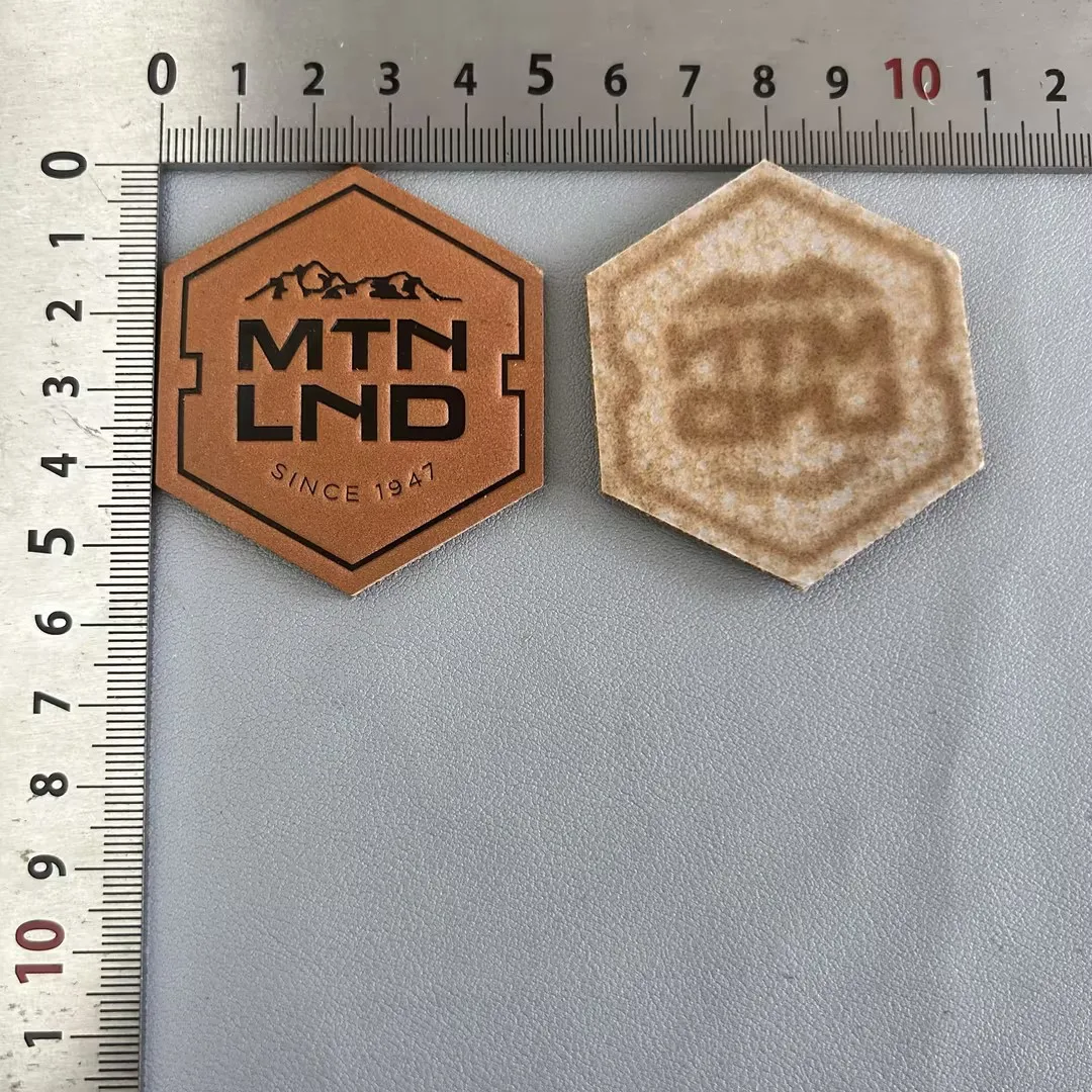 Fashion Laser Engraving Logo Customized leather patch For Caps And Garments And Hats