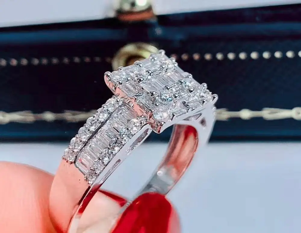 Wholesale wedding jewelry white 18k gold ring natural diamond engagement rings for women