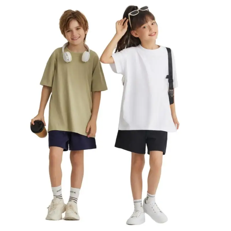 BT039 100% Cotton Best Seller Wholesale Blank 100% Cotton Children Unisex Tee Short Sleeves Custom Logo Embroidery Kids T Shirt