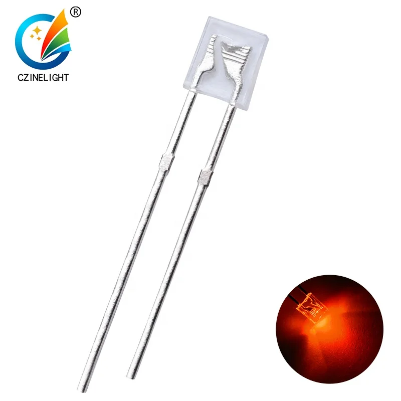 Czinelight 1*3*4 мм 5V 20mA Красной площади светодиодный яркий красный свет 2 шпильки через отверстие для 2В 134